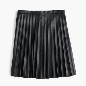 J Crew pleated faux leather mini skirt